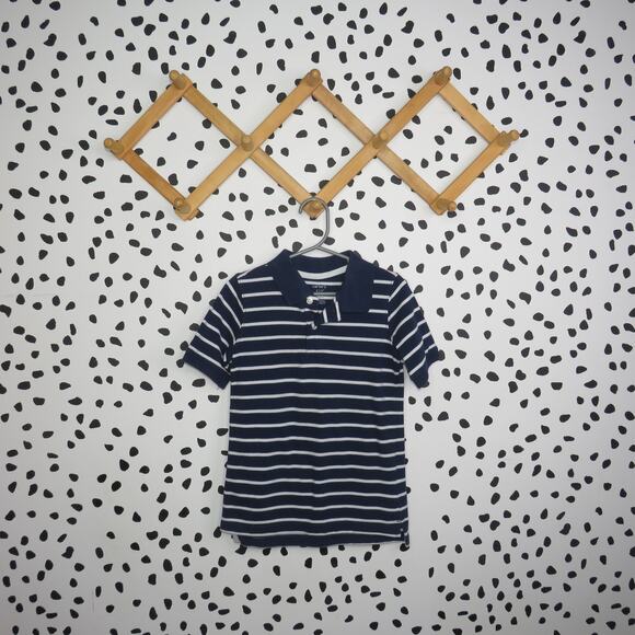 Carter's Navy Striped Boys Polo Collared Short Sleeve Shirt - Picture 1 of 7
